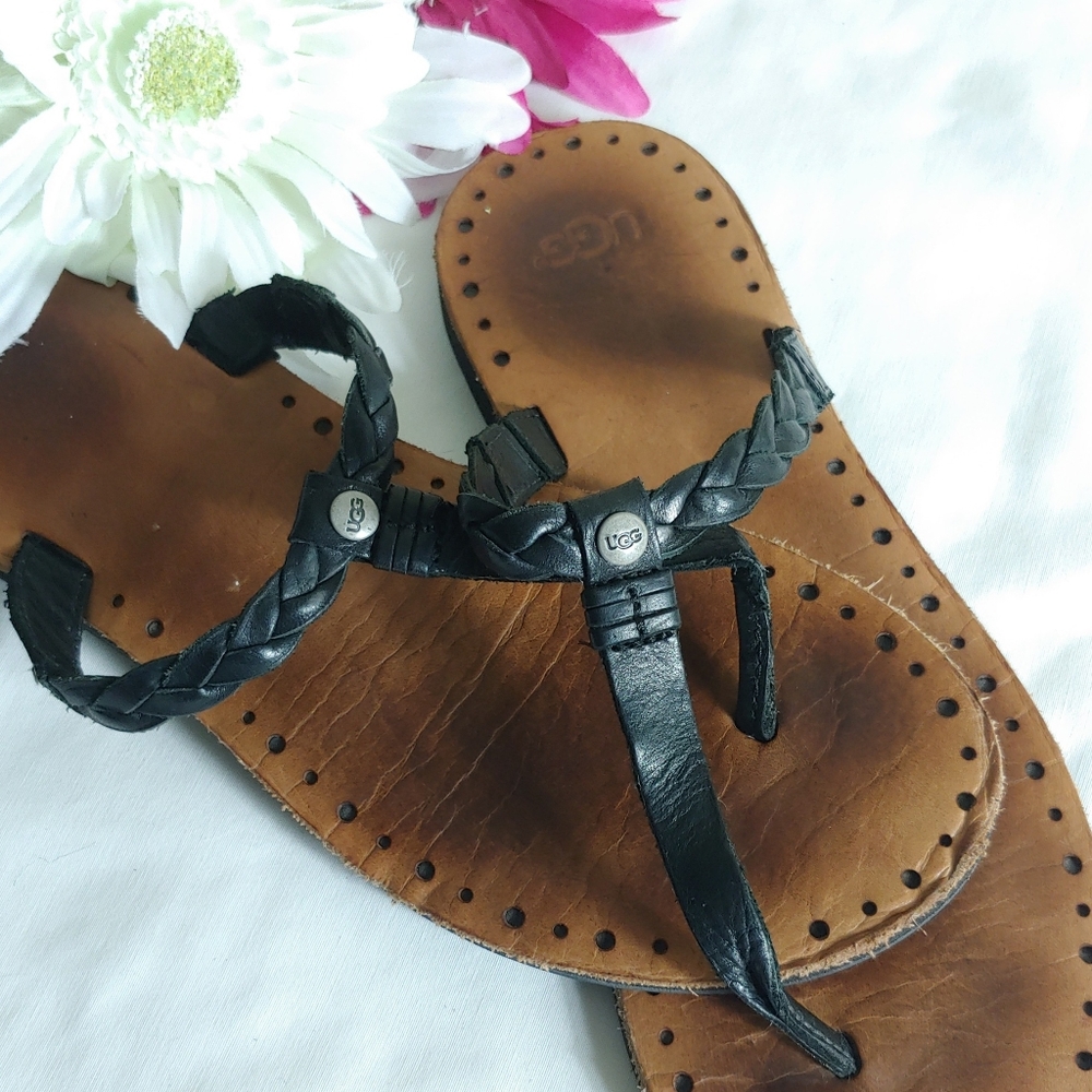 Ugg black leather sandals